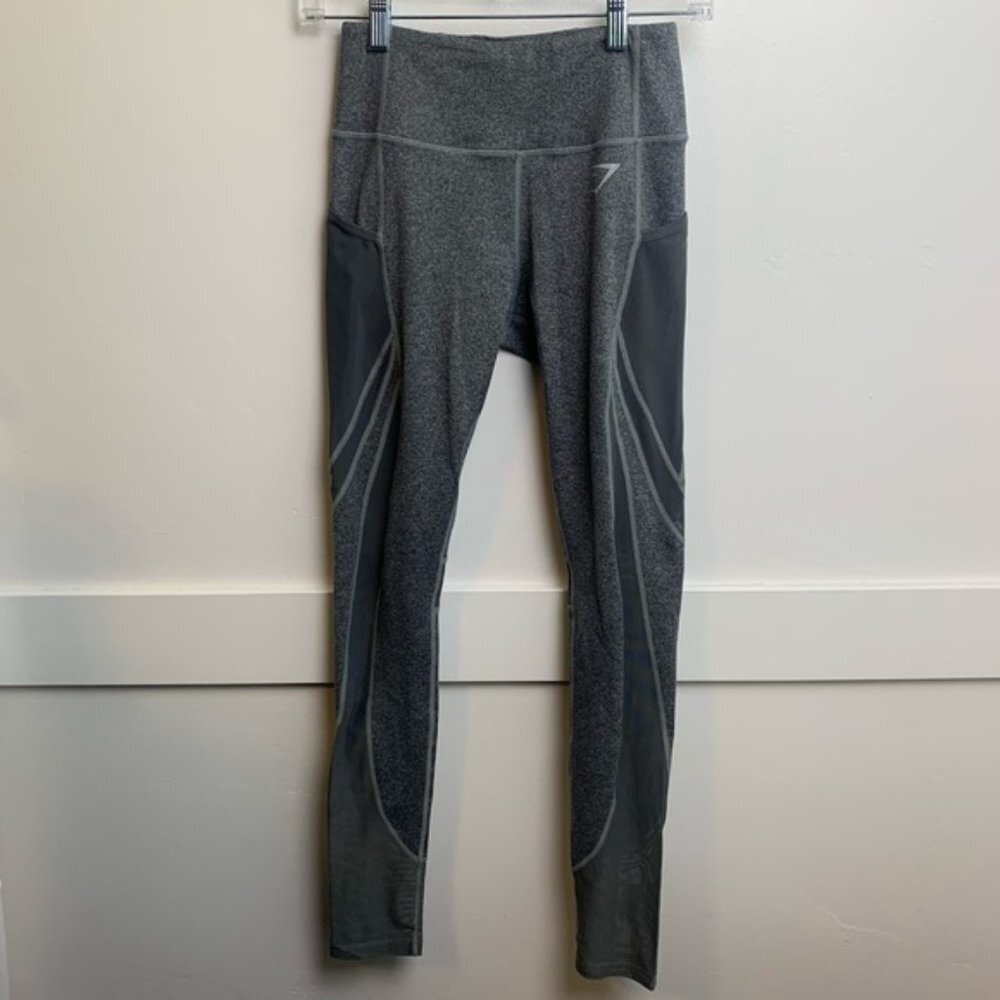 Gymshark Gray Sleek Sculpture Mesh Insert Leggings